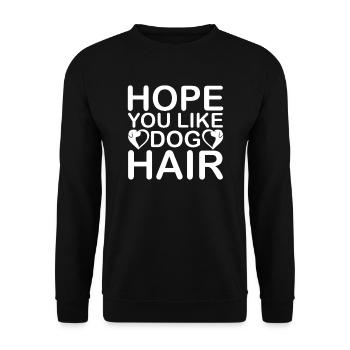 Hoffe du magst Hundehaar - Unisex Pullover - Schwarz - Vorne - Alina (178cm) & Michal (187cm)