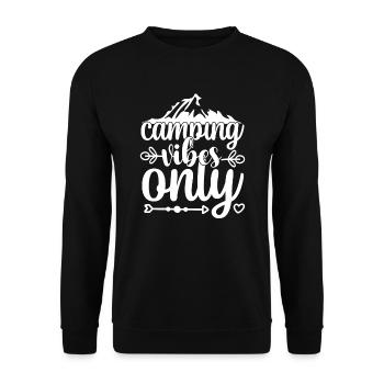 Camping Vibes Holidays - Unisex Sweatshirt - black - Front - Alina (178cm) & Michal (187cm)