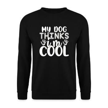 Mein Hund findet mich cool - Unisex Pullover - Schwarz - Vorne - Alina (178cm) & Michal (187cm)