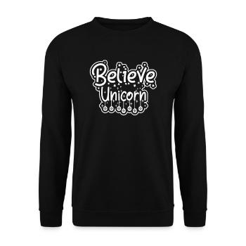 Croyance en la licorne Licorne - Sweat-shirt Unisexe - noir - Devant - Alina (178cm) & Michal (187cm)