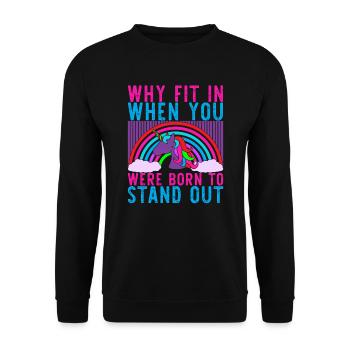 Unicorn Born to stand out - Unisex Sweatshirt - black - Front - Alina (178cm) & Michal (187cm)