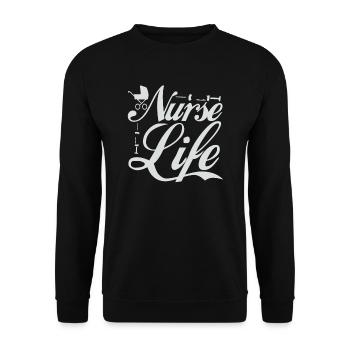 Nurse Life - Unisex Sweatshirt - black - Front - Alina (178cm) & Michal (187cm)