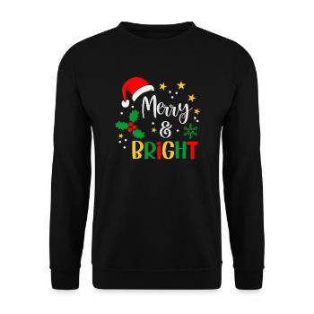 Joyeux et lumineux Noël - Sweat-shirt Unisexe - noir - Devant - Alina (178cm) & Michal (187cm)