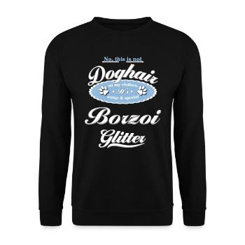Hundeglitzer Borzoi - Unisex Pullover - Schwarz - Vorne - Alina (178cm) & Michal (187cm)