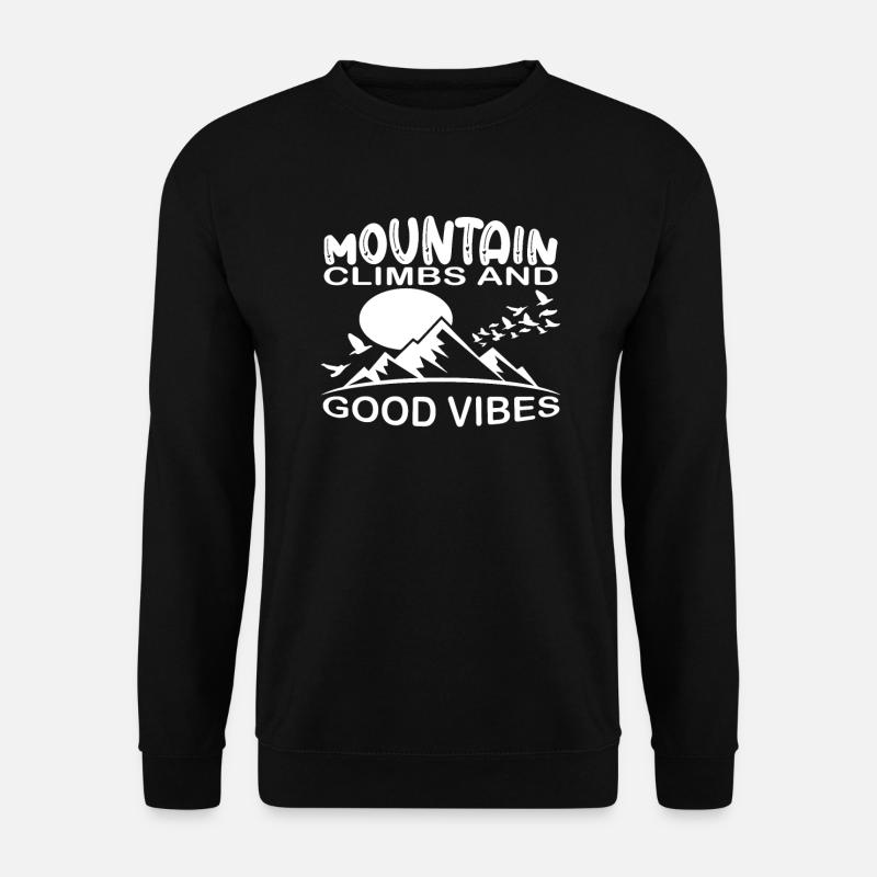 Bergsteigen und gute Vibes Camping - Unisex Pullover - Schwarz