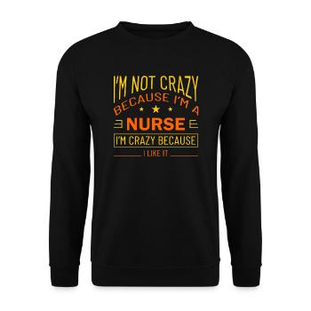 KRANKENSCHWESTER Infirmière folle - Sweat-shirt Unisexe - noir - Devant - Alina (178cm) & Michal (187cm)