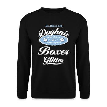Hundeglitzer Boxer - Unisex Pullover - Schwarz - Vorne - Alina (178cm) & Michal (187cm)
