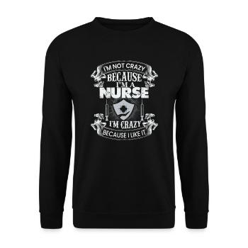 Crazy nurse - Unisex Sweatshirt - black - Front - Alina (178cm) & Michal (187cm)