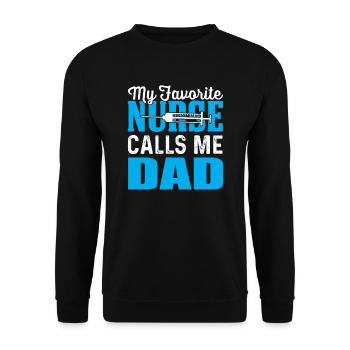 mon infirmière préférée m’appelle papa - Sweat-shirt Unisexe - noir - Devant - Alina (178cm) & Michal (187cm)