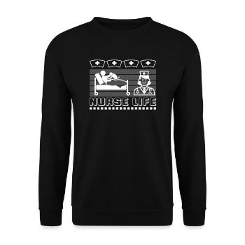 Nurse Life - Unisex Sweatshirt - black - Front - Alina (178cm) & Michal (187cm)