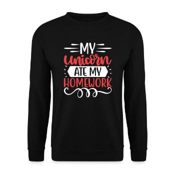 Ma licorne a mangé mes devoirs - Sweat-shirt Unisexe - noir - Devant - Alina (178cm) & Michal (187cm)