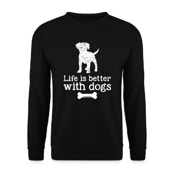 La vie est meilleure avec les chiens - Sweat-shirt Unisexe - noir - Devant - Alina (178cm) & Michal (187cm)