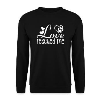 Love saved me dogs - Unisex Sweatshirt - black - Front - Alina (178cm) & Michal (187cm)