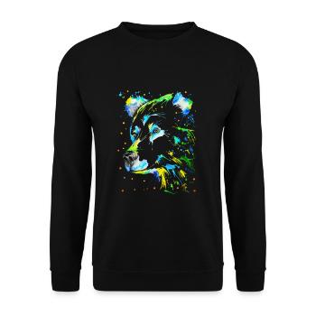 Bear - Unisex Sweatshirt - black - Front - Alina (178cm) & Michal (187cm)