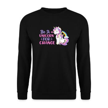 Be a Unicorn Unicorn - Unisex Sweatshirt - black - Front - Alina (178cm) & Michal (187cm)