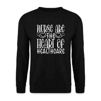 Krankenschwester Herz des Gesundheitswesens - Unisex Pullover - Schwarz - Vorne - Alina (178cm) & Michal (187cm)