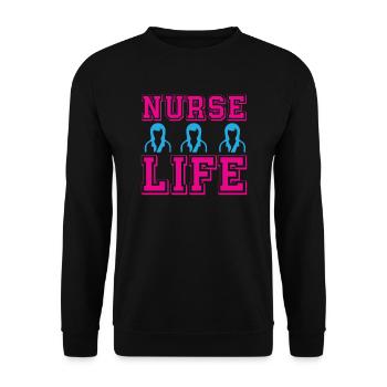 Krankenschwester Krankenhaus Not - Unisex Pullover - Schwarz - Vorne - Alina (178cm) & Michal (187cm)