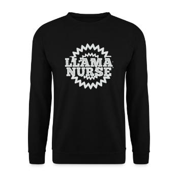 Llama Nurse - Unisex Sweatshirt - black - Front - Alina (178cm) & Michal (187cm)