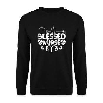 Infirmière bienheureuse Krankenschwester - Sweat-shirt Unisexe - noir - Devant - Alina (178cm) & Michal (187cm)