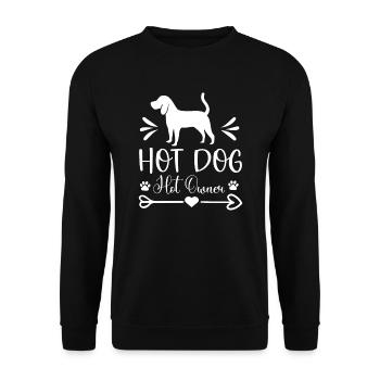 Heißer Hund heißer Besitzer - Unisex Pullover - Schwarz - Vorne - Alina (178cm) & Michal (187cm)