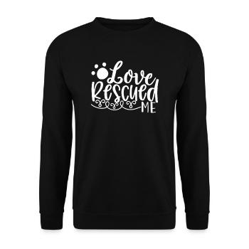 Love saved me dogs - Unisex Sweatshirt - black - Front - Alina (178cm) & Michal (187cm)
