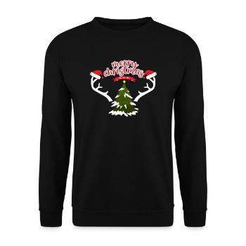 Joyeux Noël Norvégien Motif - Sweat-shirt Unisexe - noir - Devant - Alina (178cm) & Michal (187cm)