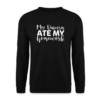 Ma licorne a mangé mes devoirs - Sweat-shirt Unisexe - noir - Devant - Alina (178cm) & Michal (187cm)