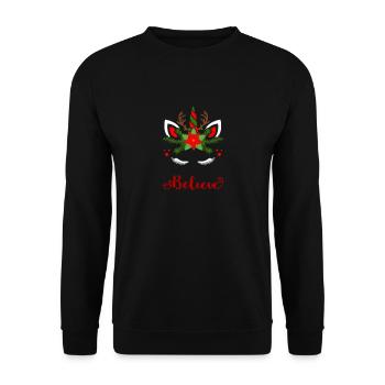 Croyance en la licorne Licorne - Sweat-shirt Unisexe - noir - Devant - Alina (178cm) & Michal (187cm)