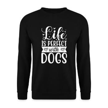 La vie est meilleure avec les chiens - Sweat-shirt Unisexe - noir - Devant - Alina (178cm) & Michal (187cm)