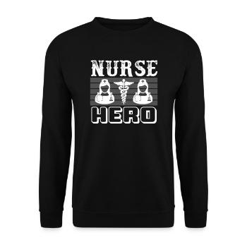 Nurse Held - Unisex Sweatshirt - black - Front - Alina (178cm) & Michal (187cm)