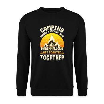 Camper Friends Nature Outdoor Mountains - Unisex Sweatshirt - black - Front - Alina (178cm) & Michal (187cm)