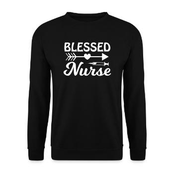 Blessed nurse Krankenschwester - Unisex Sweatshirt - black - Front - Alina (178cm) & Michal (187cm)