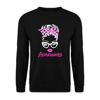 Sensibilisation au cancer du sein - Sweat-shirt Unisexe - noir - Devant - Alina (178cm) & Michal (187cm)