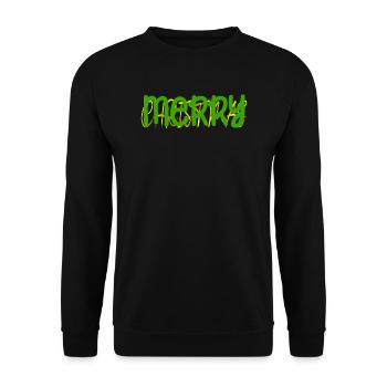 Fröhliche Weihnachten Ugly Christmas Sweater - Unisex Pullover - Schwarz - Vorne - Alina (178cm) & Michal (187cm)