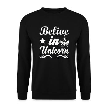 Croyance en les licornes Licorne - Sweat-shirt Unisexe - noir - Devant - Alina (178cm) & Michal (187cm)