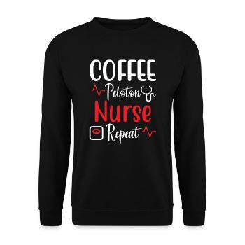 Répétition de l’infirmière du peloton de café - Sweat-shirt Unisexe - noir - Devant - Alina (178cm) & Michal (187cm)