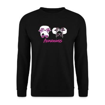 Breast Cancer Awareness - Unisex Sweatshirt - black - Front - Alina (178cm) & Michal (187cm)