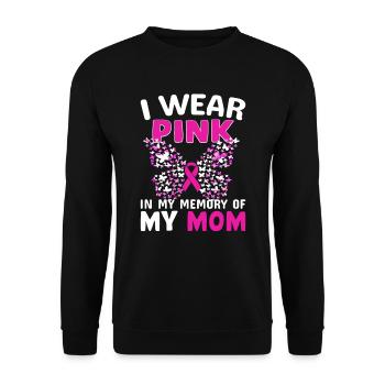 Je porte du rose en mémoire de ma mère - Sweat-shirt Unisexe - noir - Devant - Alina (178cm) & Michal (187cm)