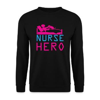 KRANKENSCHWESTER Nurse Hero - Unisex Sweatshirt - black - Front - Alina (178cm) & Michal (187cm)