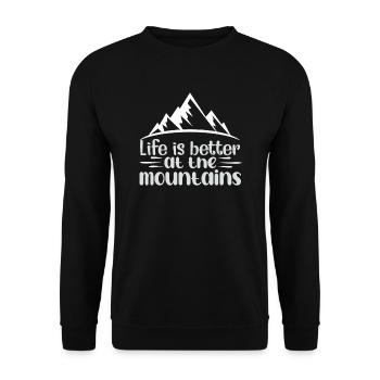 Abenteuer warten auf dich - Unisex Pullover - Schwarz - Vorne - Alina (178cm) & Michal (187cm)