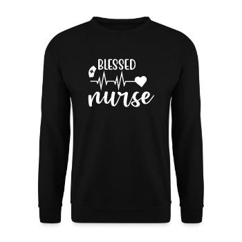 Blessed nurse Krankenschwester - Unisex Sweatshirt - black - Front - Alina (178cm) & Michal (187cm)