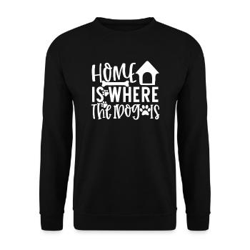 La maison est l’endroit où se trouve le chien - Sweat-shirt Unisexe - noir - Devant - Alina (178cm) & Michal (187cm)