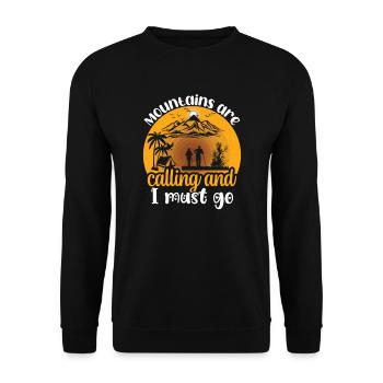 Camping Camper Natur lustiger Spruch - Unisex Pullover - Schwarz - Vorne - Alina (178cm) & Michal (187cm)