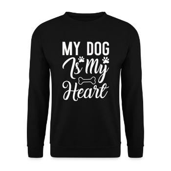 Mein Hund ist mein Herz - Unisex Pullover - Schwarz - Vorne - Alina (178cm) & Michal (187cm)