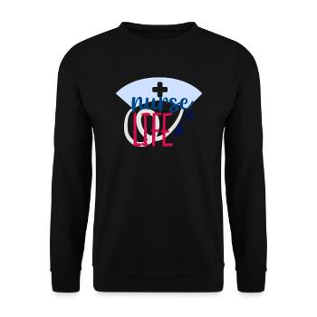 NURSE Nurse - Unisex Sweatshirt - black - Front - Alina (178cm) & Michal (187cm)