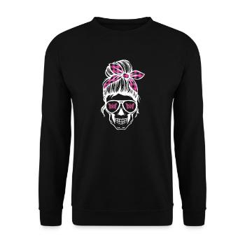 Papillons du cancer du sein - Sweat-shirt Unisexe - noir - Devant - Alina (178cm) & Michal (187cm)