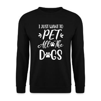 Je veux juste caresser tous les chiens - Sweat-shirt Unisexe - noir - Devant - Alina (178cm) & Michal (187cm)