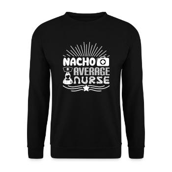 Nacho Durchschnittliche Krankenschwester - Unisex Pullover - Schwarz - Vorne - Alina (178cm) & Michal (187cm)