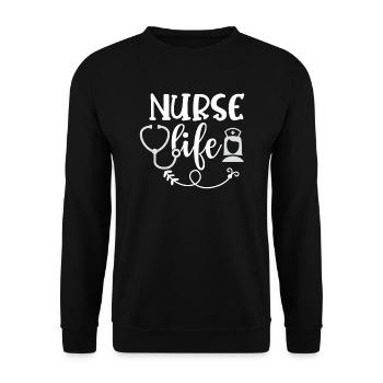 SISTER LIFE - Unisex Sweatshirt - black - Front - Alina (178cm) & Michal (187cm)