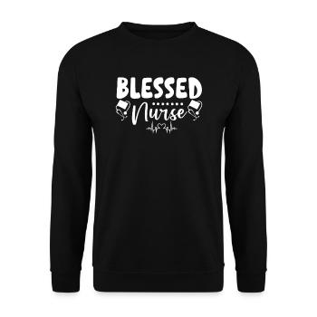 Infirmière bienheureuse Krankenschwester - Sweat-shirt Unisexe - noir - Devant - Alina (178cm) & Michal (187cm)